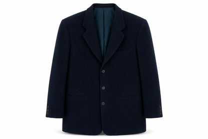 Front view of Made In England women’s green overcoat coat, size L, button