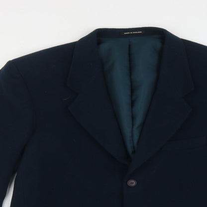 Made In England Womens Green   Overcoat Coat Size L  Button