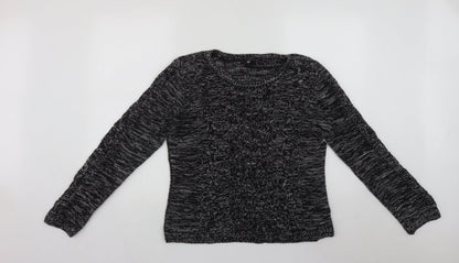H&M Womens Black Round Neck  Acrylic Pullover Jumper Size M