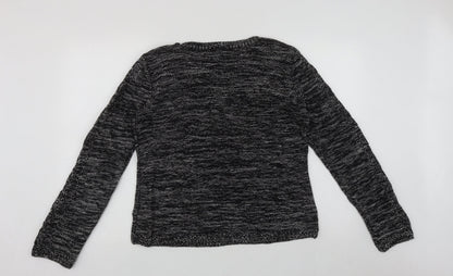 H&M Womens Black Round Neck  Acrylic Pullover Jumper Size M