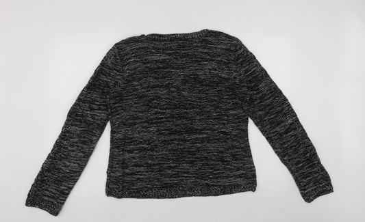 H&M Womens Black Round Neck  Acrylic Pullover Jumper Size M