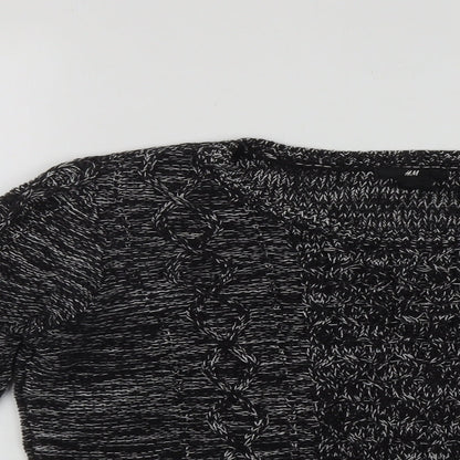 H&M Womens Black Round Neck  Acrylic Pullover Jumper Size M