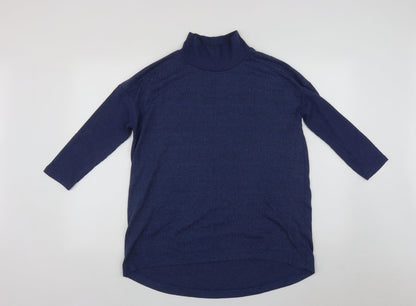 Marks and Spencer Womens Blue High Neck  Polyester Pullover Jumper Size 10