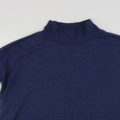 Marks and Spencer Womens Blue High Neck  Polyester Pullover Jumper Size 10