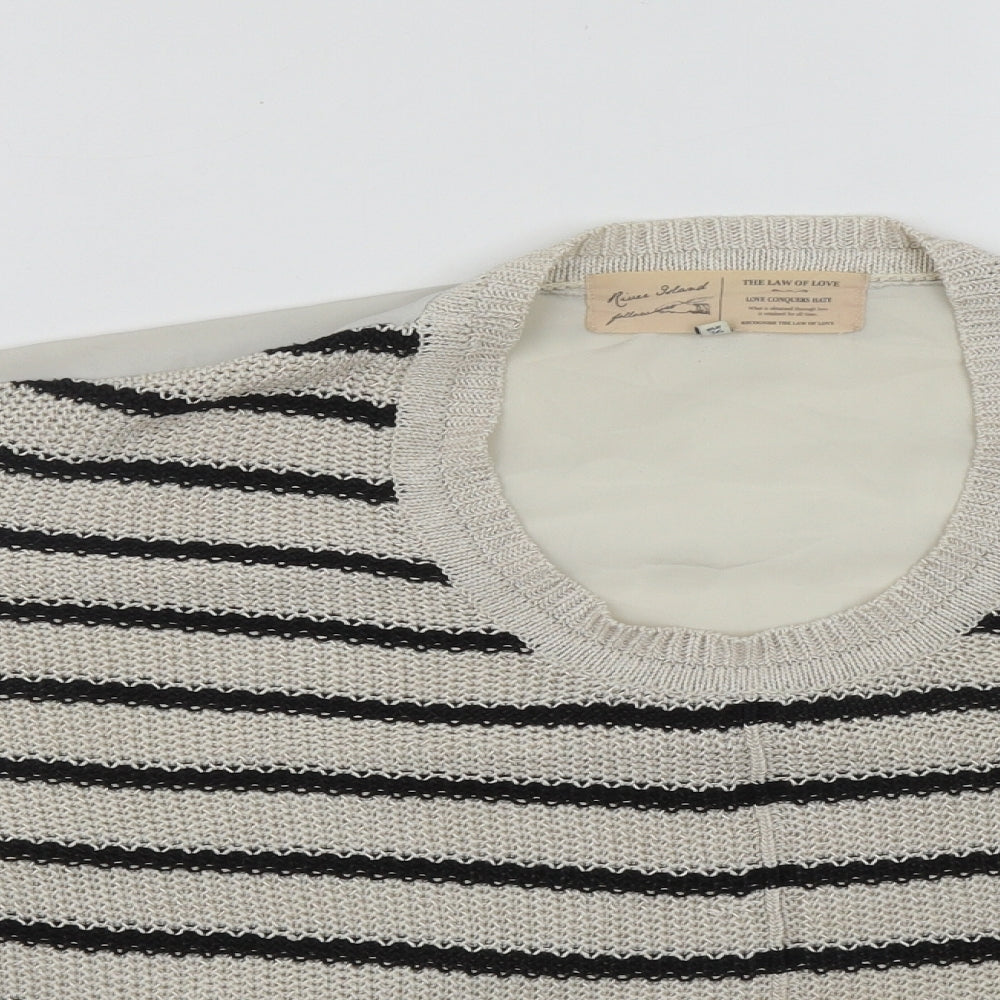 Womens UK Size 10 River Island Beige Pullover Jumper