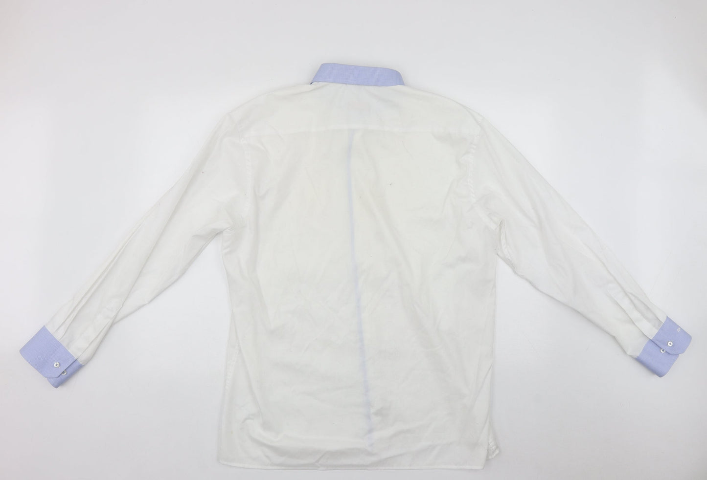 Mens UK Size XL Eterna White  Button-Up Long Sleeve Casual Shirt