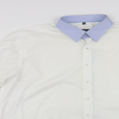 Mens UK Size XL Eterna White  Button-Up Long Sleeve Casual Shirt