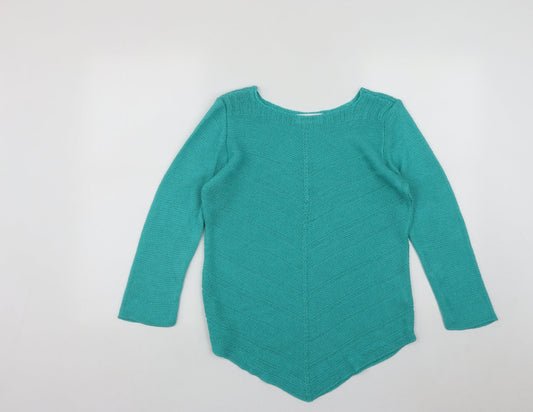 Gerard Womens Blue Boat Neck  Acrylic Pullover Jumper Size M