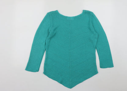 Gerard Womens Blue Boat Neck  Acrylic Pullover Jumper Size M