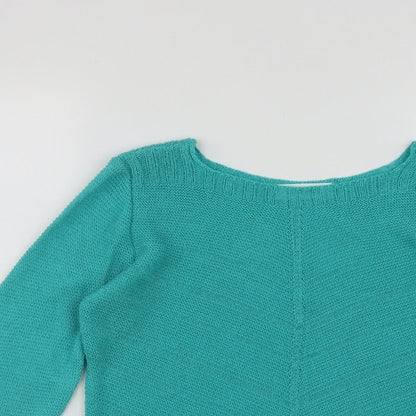 Gerard Womens Blue Boat Neck  Acrylic Pullover Jumper Size M