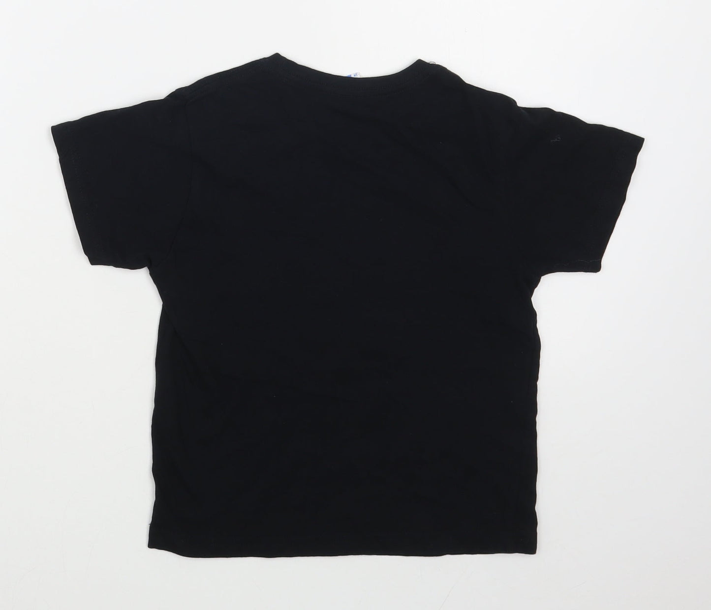 JHK Boys Black  100% Cotton Basic T-Shirt Size 5-6 Years Round Neck Pullover