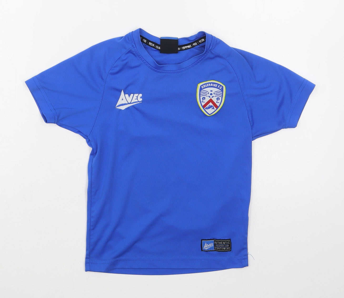 Avec Boys Blue  Polyester Basic T-Shirt Size 4-5 Years Round Neck Pullover
