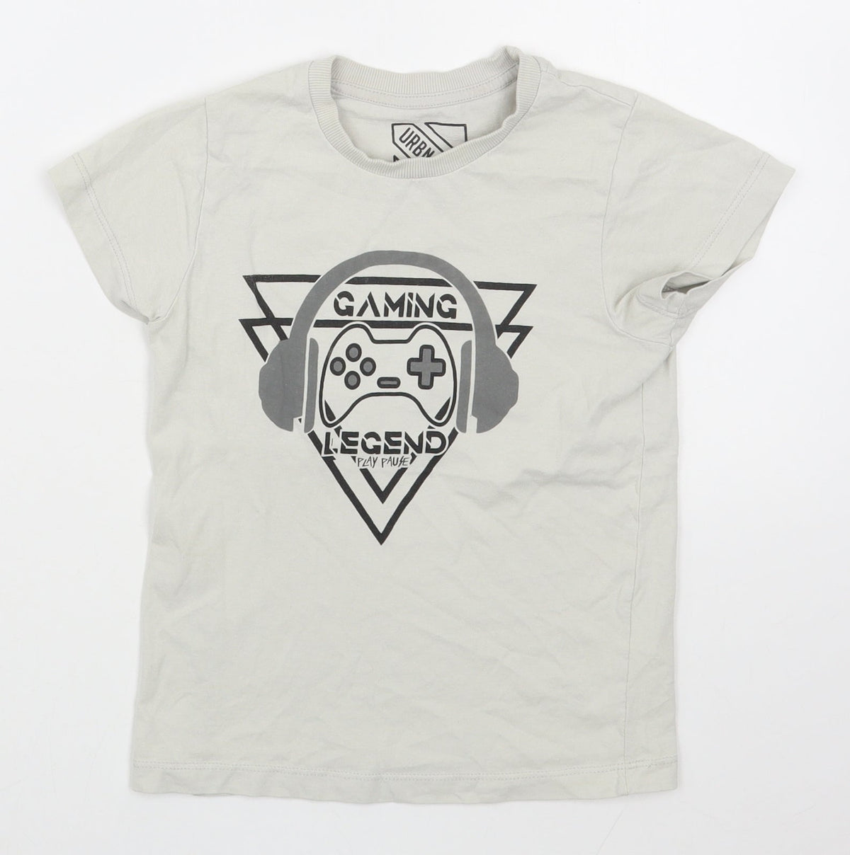 Additional front view of Matalan boys’ white 100% cotton basic t-shirt, size 6, years round neck pullover
