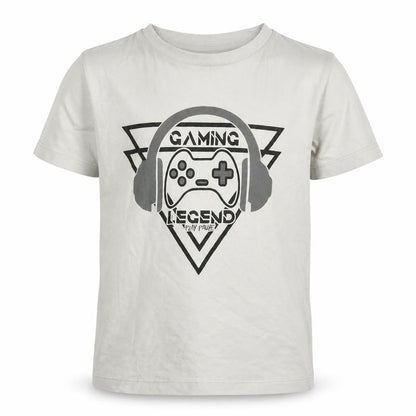 Front view of Matalan boys’ white 100% cotton basic t-shirt, size 6, years round neck pullover