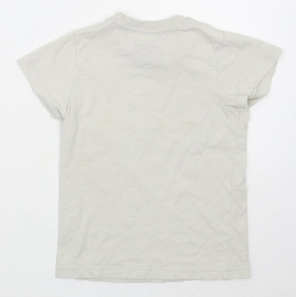 Back view of Matalan boys’ white 100% cotton basic t-shirt, size 6, years round neck pullover