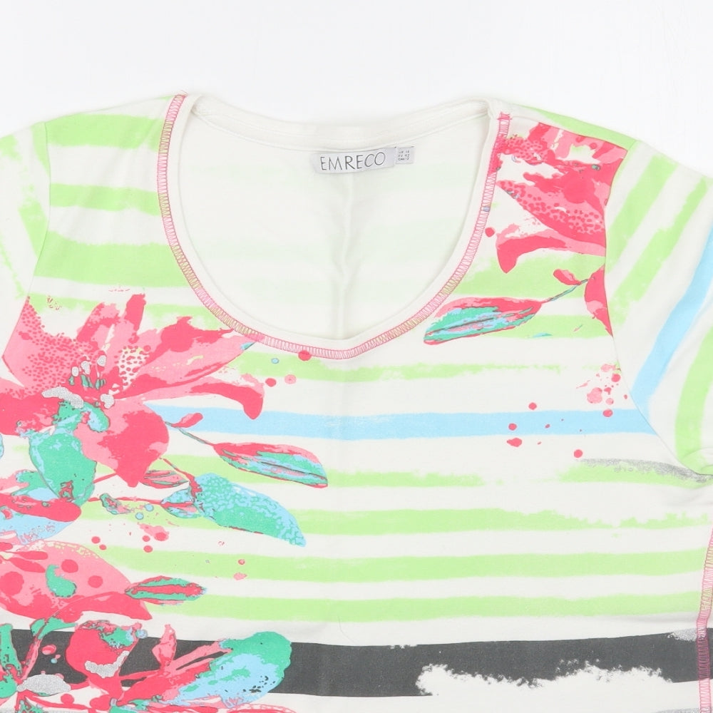 Womens UK Size 16 Emreco Multicoloured Basic T-Shirt