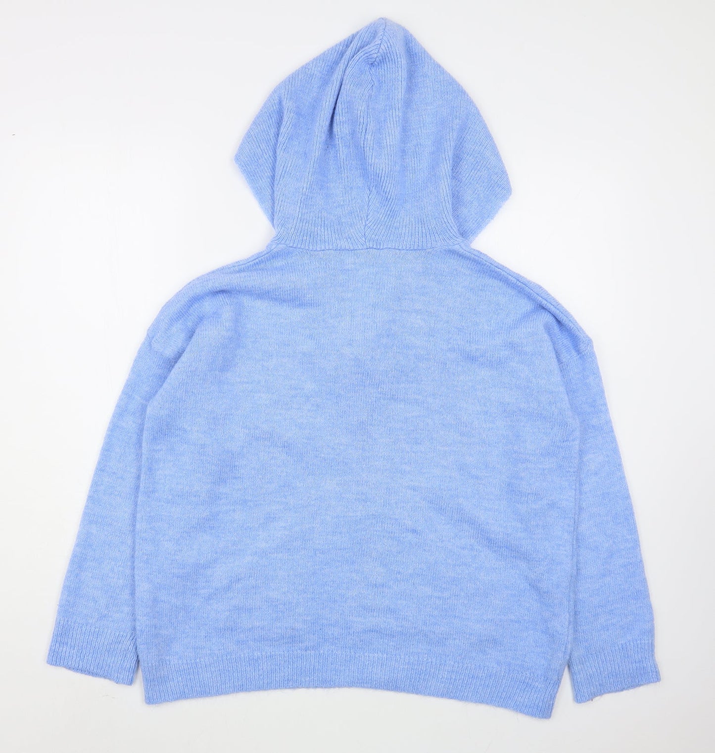 Gallery Womens Blue  Acrylic Pullover Hoodie Size S  Pullover