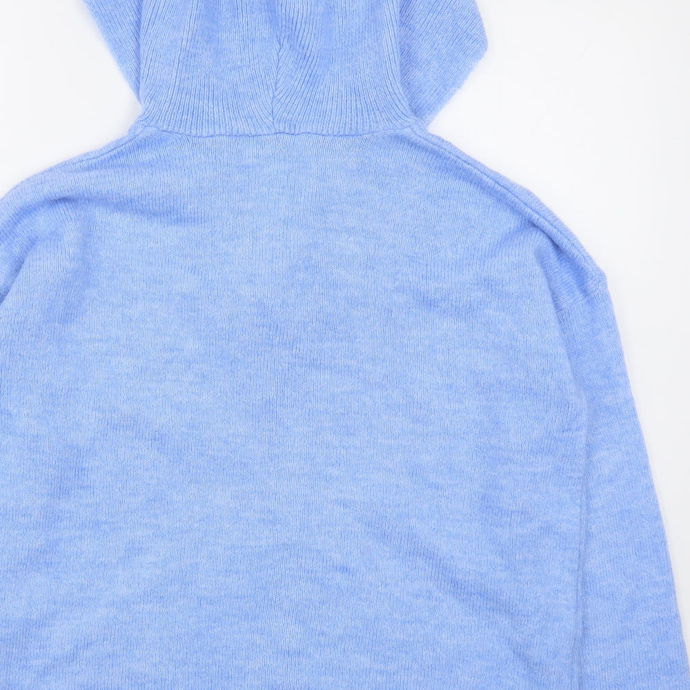 Gallery Womens Blue  Acrylic Pullover Hoodie Size S  Pullover