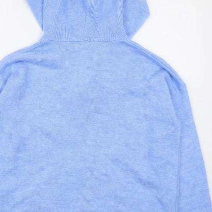 Gallery Womens Blue  Acrylic Pullover Hoodie Size S  Pullover