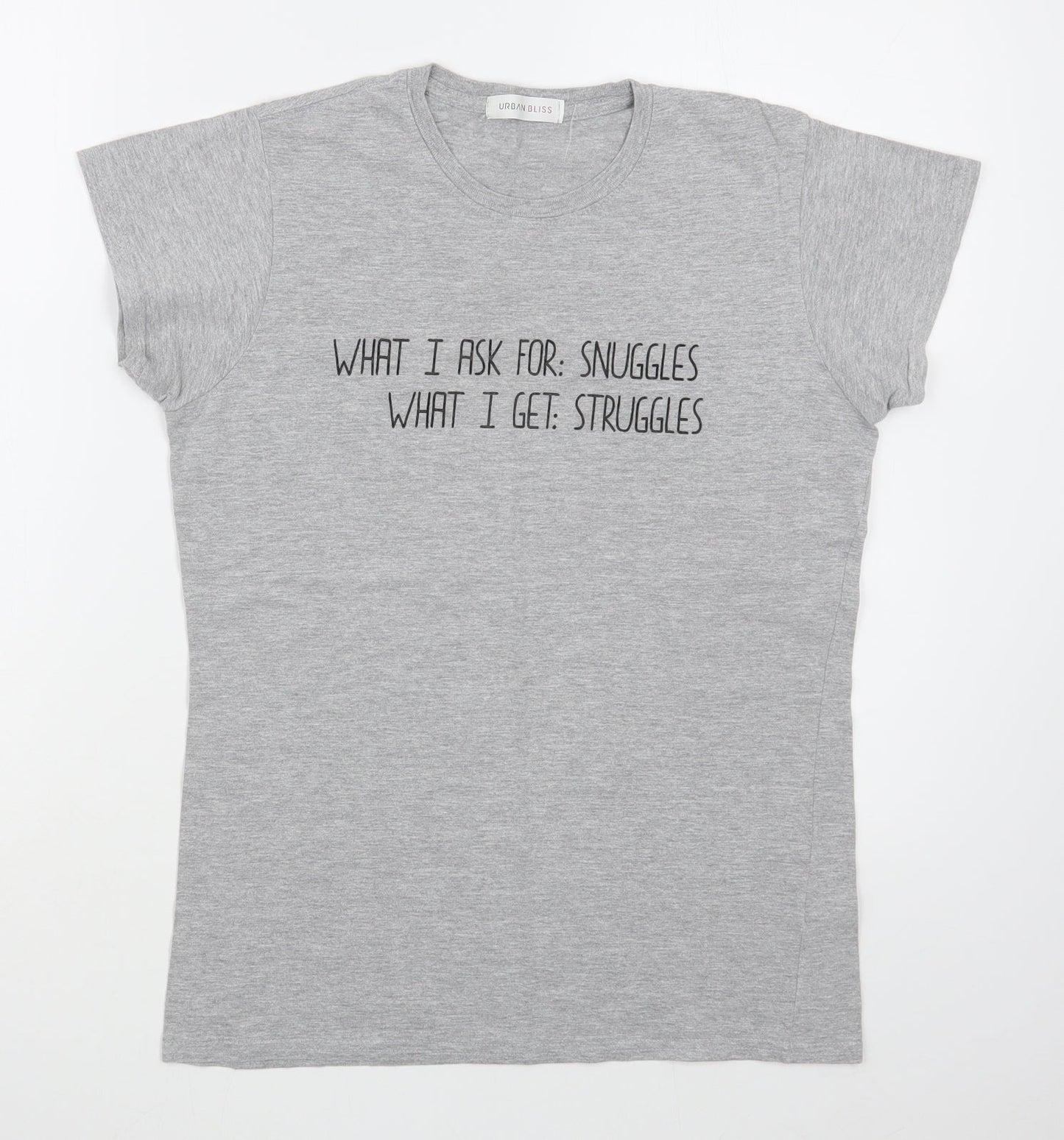 Womens UK Size 12 Urban Bliss Grey Basic T-Shirt
