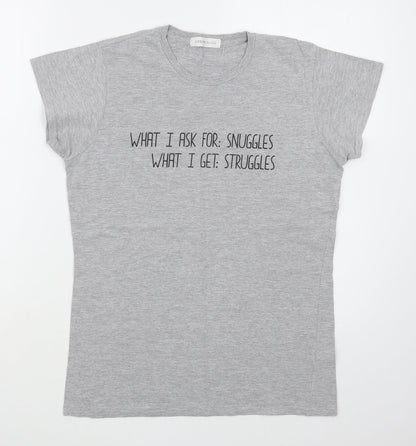 Womens UK Size 12 Urban Bliss Grey Basic T-Shirt