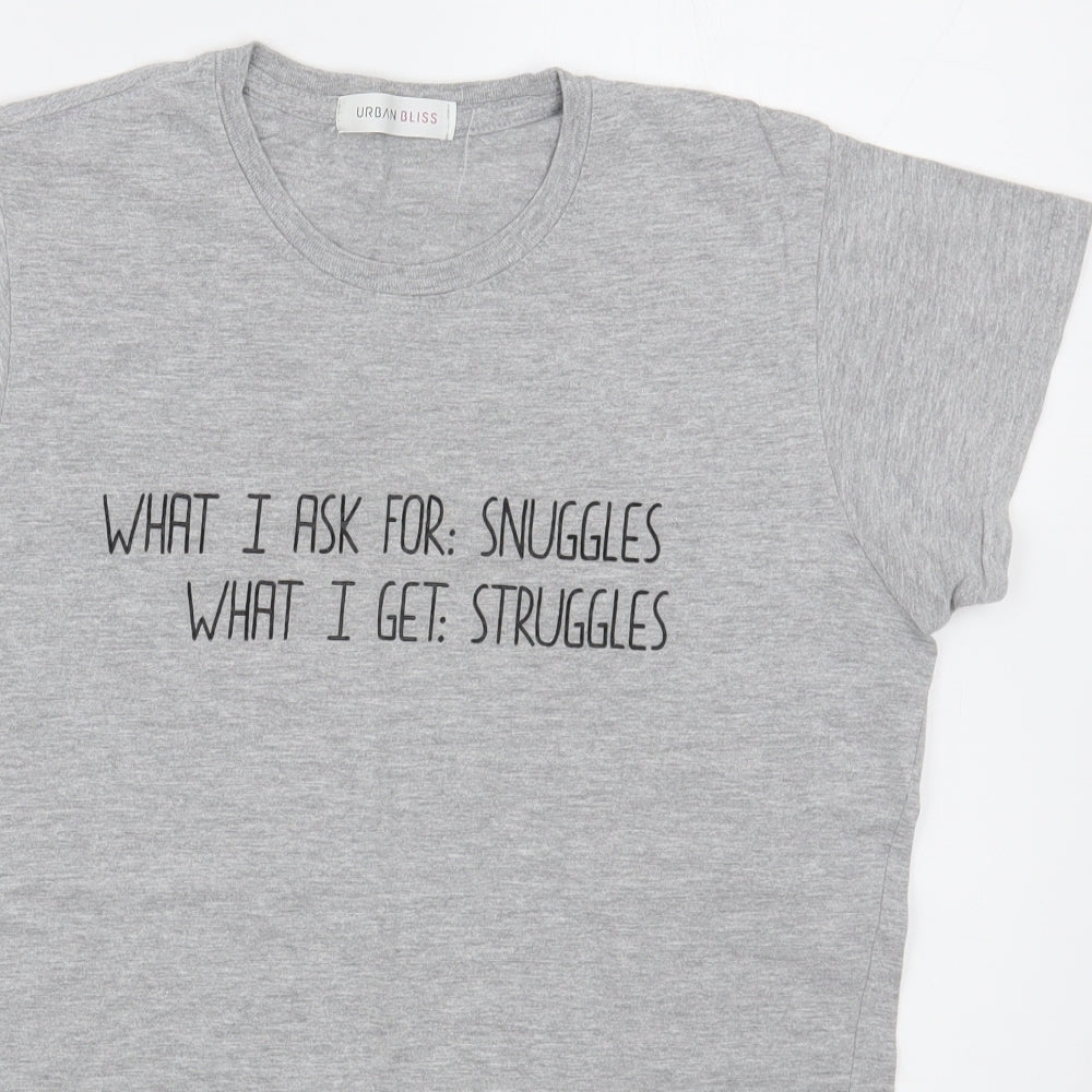 Womens UK Size 12 Urban Bliss Grey Basic T-Shirt