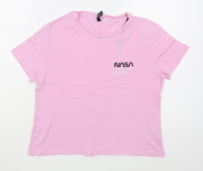 Womens UK Size M H&M Purple Basic T-Shirt