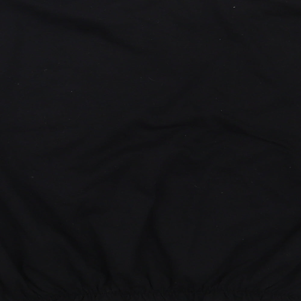Primark Womens Black  Cotton Basic Blouse Size M Boat Neck