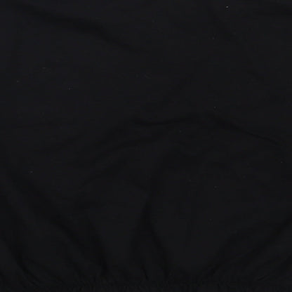 Primark Womens Black  Cotton Basic Blouse Size M Boat Neck