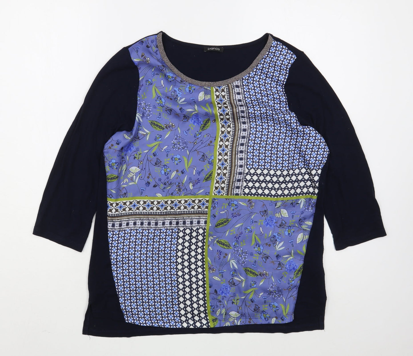 Womens UK Size 12 Bianca Blue Basic Blouse