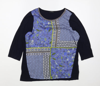 Womens UK Size 12 Bianca Blue Basic Blouse
