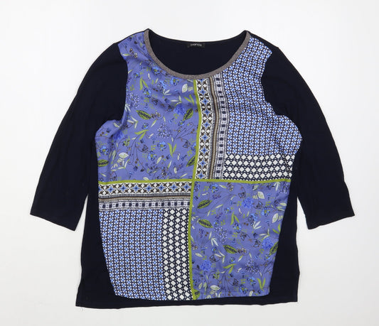 Womens UK Size 12 Bianca Blue Basic Blouse