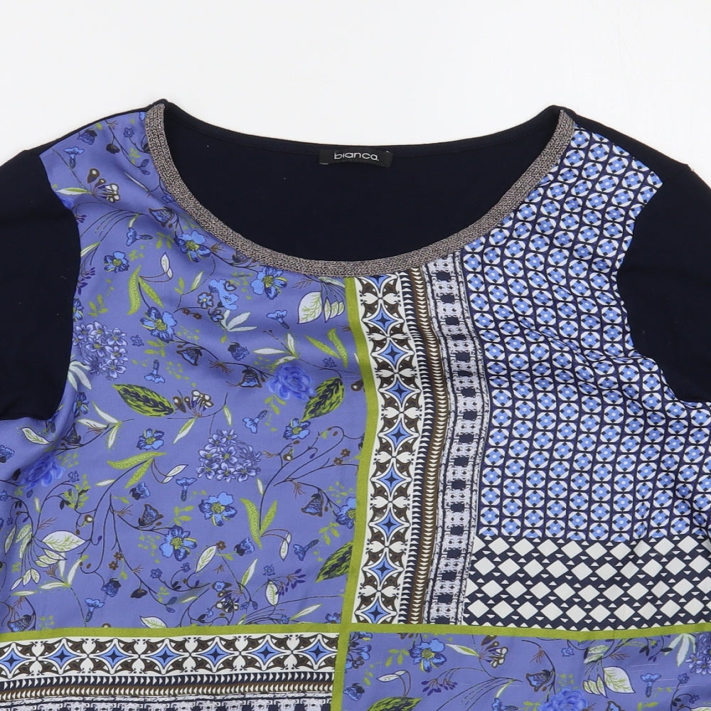 Womens UK Size 12 Bianca Blue Basic Blouse