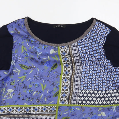 Womens UK Size 12 Bianca Blue Basic Blouse