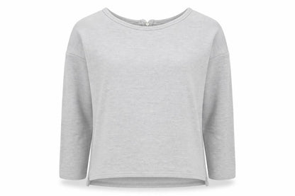 Front view of New Look women’s grey polyester pullover sweatshirt, size UK 12, zip