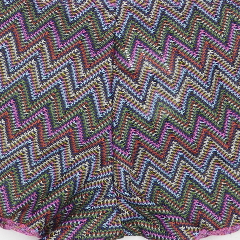 Primark Womens Multicoloured Striped Polyester Hot Pants Shorts Size S  Regular Tie - Swim Cover Up