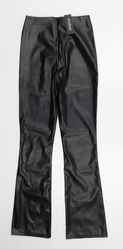 Eilly Bazar Womens Black  Polyester Trousers  Size XS L32 in Regular Zip