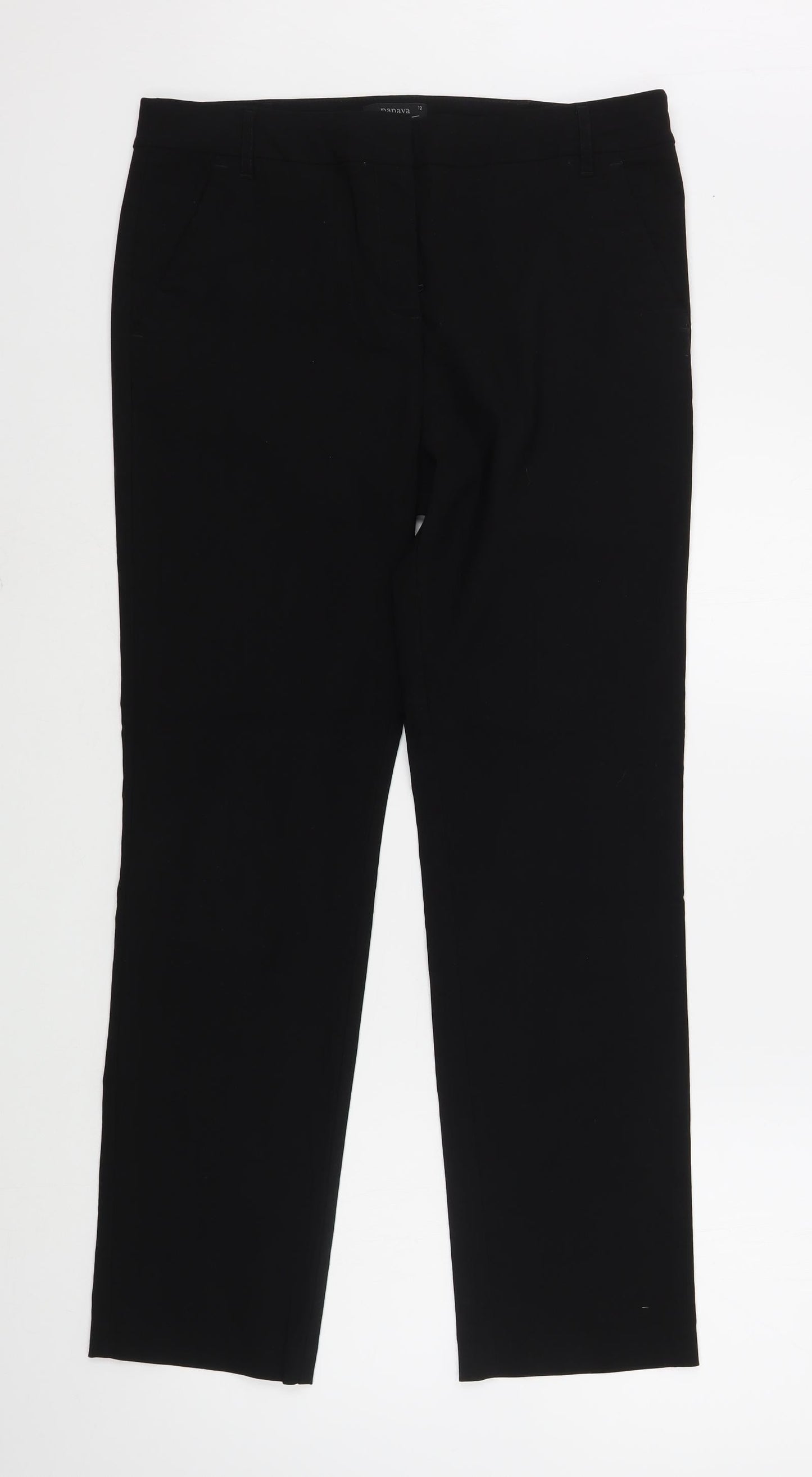 Womens UK Size 12 Papaya Regular Fit  Black Trousers