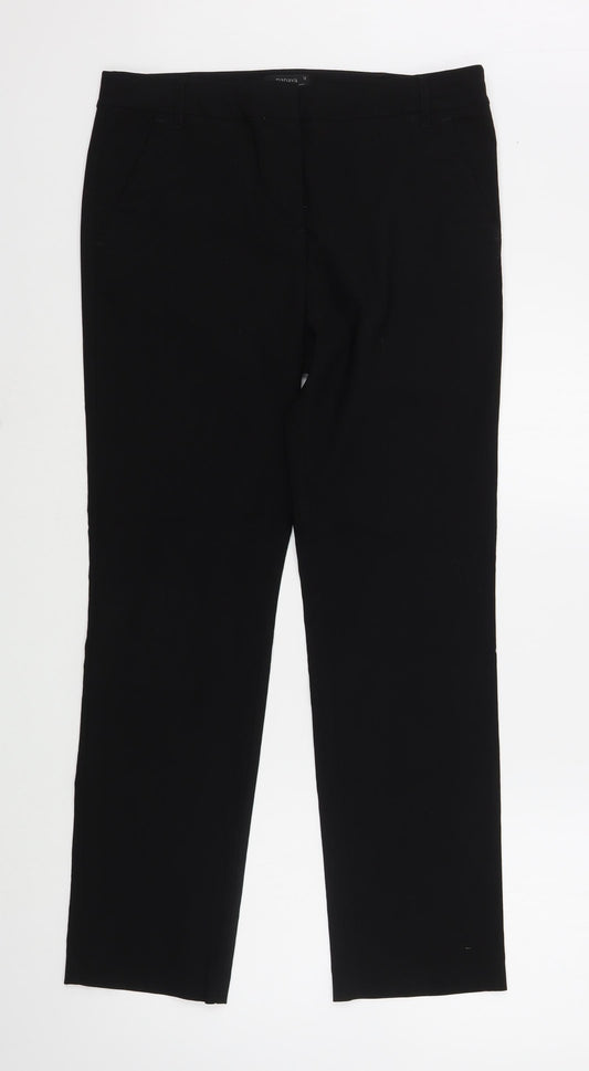 Womens UK Size 12 Papaya Regular Fit  Black Trousers