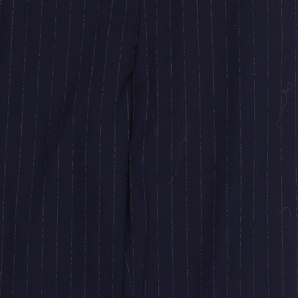 Rosso35 Womens Blue Striped Polyester Trousers  Size 22 L29 in Regular Zip