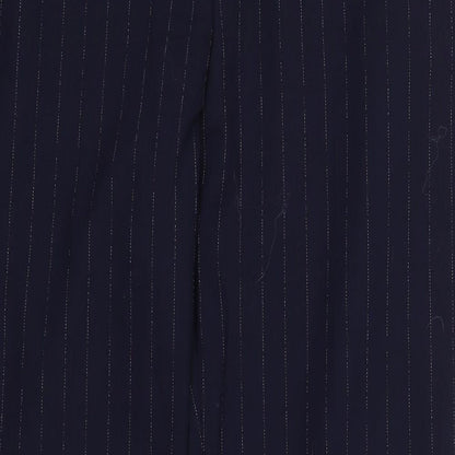 Rosso35 Womens Blue Striped Polyester Trousers  Size 22 L29 in Regular Zip