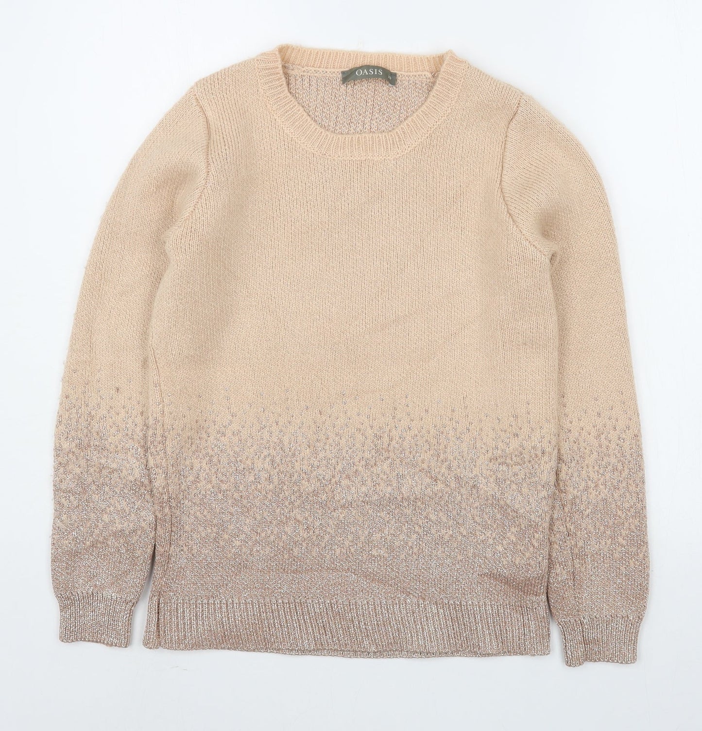 Womens UK Size XS Oasis Beige Pullover Jumper