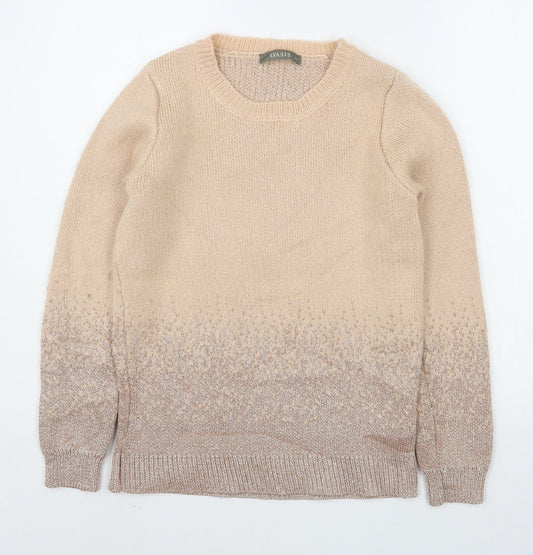Womens UK Size XS Oasis Beige Pullover Jumper