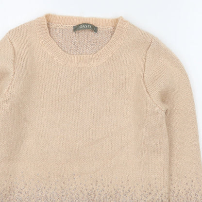 Womens UK Size XS Oasis Beige Pullover Jumper