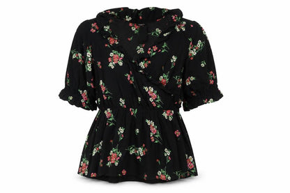 Simply Be Womens Black Floral Polyester Wrap Dress  Size 8  V-Neck Pullover