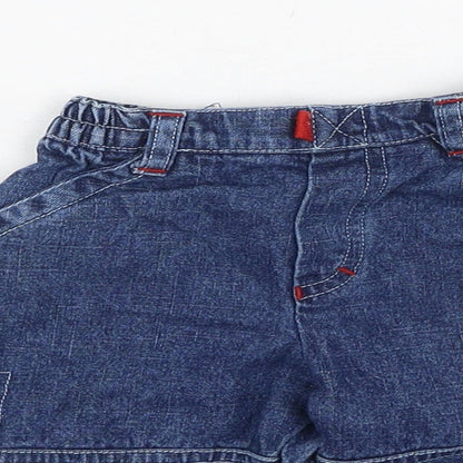 Preworn Boys Blue  Cotton Cropped Jeans Size 0-3 Months   - Mickey Mouse