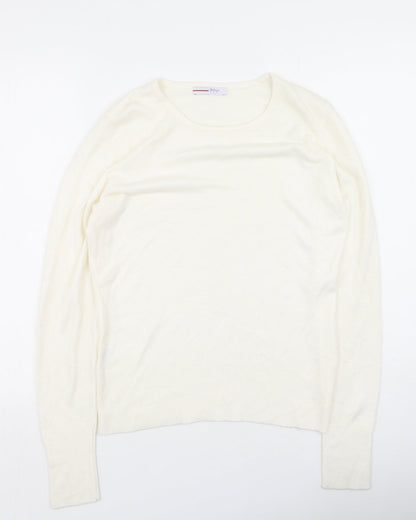 Womens UK Size 12 Papaya White Henley Jumper