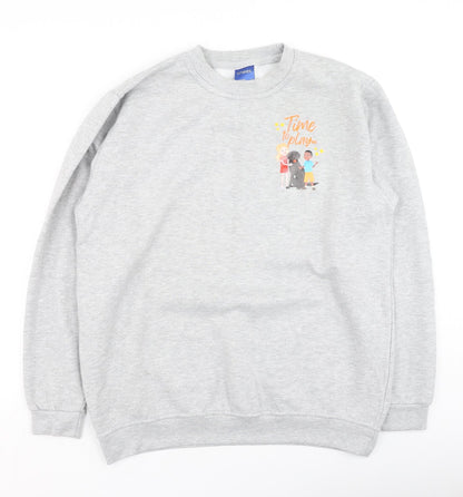 Uneek Womens Grey  Cotton Pullover Sweatshirt Size L