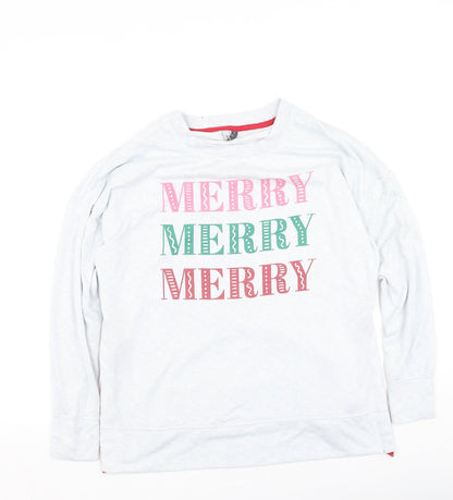 Jaclyn intimates Womens Grey  Polyester Pullover Sweatshirt Size S   - Christmas Jumper