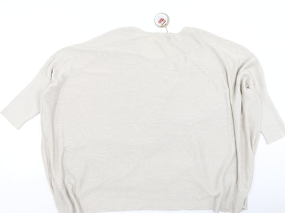 Womens UK Size L Apricot Beige Basic Blouse